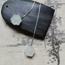 Hetian Jade white jade ear wire s925 silver rice Dou live special shot link 79 9