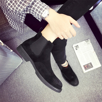 Winter Bullock Martin Boots Man High Helps Leather Leather Black Chelsea Boots Trend Inglust Short Boots