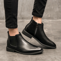 Martin boots male summer style zipper boots black Inn wind short boots retro trend 100 hitch to help Chelsea boots