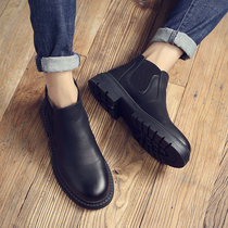 Winter Martin boots Mens Inn Wind Europe and America Cavet leather boots thick bottom black High Help shoes for mens Chelsea boots