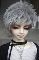 1 41 3SD17 Uncle BJD ~ silver grey short hairy head ~ gift sticker