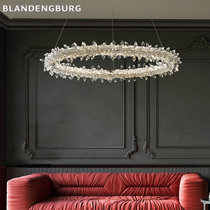 Net Red Light Chandelier Crystal Brief modern bedroom Nordic Atmospheric Circle Restaurant Living room Lamp French Light Extravagant Light