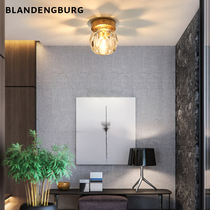 Crystal Aisle Lamp Nordic Light Luxurious Balcony Book House Modern Creative Brass Crystal Hyun Guan Top Brass Suction Top Lighting