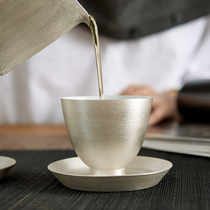 16-carat sterling silver glaze ceramic teacup Tea cup Japanese silver color gift handmade single new product