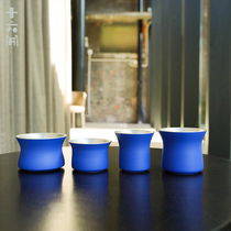 16 open cup handmade ceramic silver color latte Kabu hand-brewed coffee cup Teacup Wine cup simple household water cup