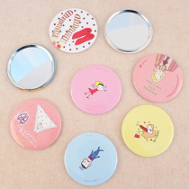Korean home fashion LIVEWORK sweet and cute metal mirror girls makeup mirror compact portable lens