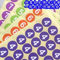 Hot selling strong sticky month self-adhesive label paper alphanumeric size 1-100 number color self-adhesive trademark sticker