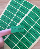 Dongguan spot 40 * 20MM green products label inspection qualified G P PASS sticker paper