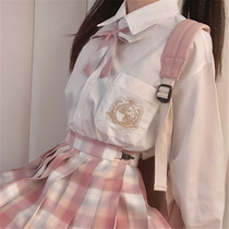 Puding Bear ~ Original jk shirt uniform long sleeve autumn embroidered top dk lovers dress female college style student shirt