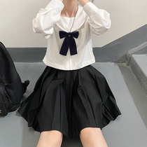 Pudding bear ~ jk uniform dress womens solid color pleated skirt high waist pleated skirt bad long skirt skirt skirt skirt A- line dress