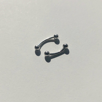 Sterling silver umbilical nail female 925 hypoallergenic European and American short rod eyebrow nail piercing jewelry lip nail tongue nail ear bone nail