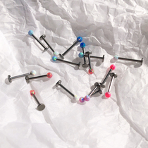 Aobao lip nail has hole European and American replacement nail Opal cute girl titanium steel wine nest personality niche hot girl puncture