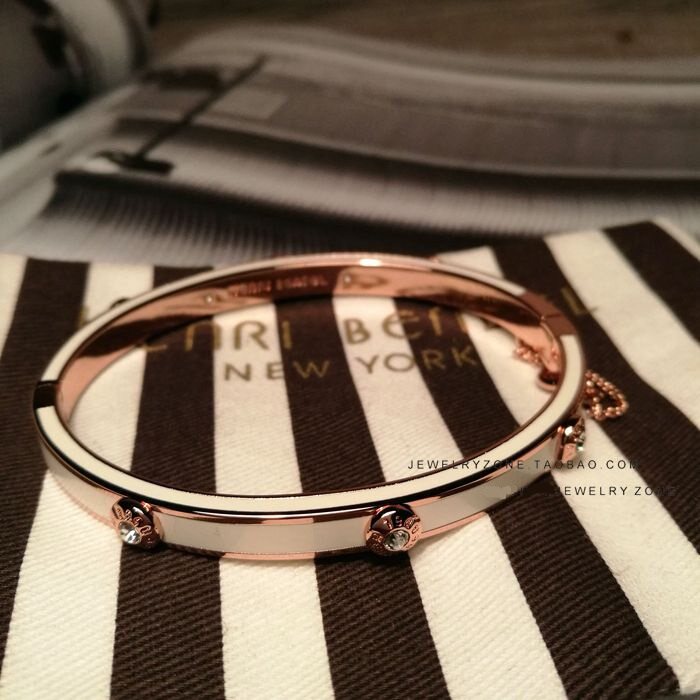 现货henribendel经典铆钉款白色珐琅开口手镯