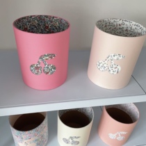 Custom INS Korean Style BP Cherry Pattern Box Organizer Makeup Hair Clip Accessories Stationery Tabletop Organizer