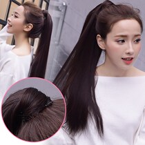 New Velcro invisible medium long straight hair ponytail natural simulation seamless wig female ponytail long straight hair ponytail ponytail