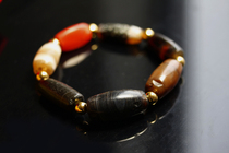 Tibet Millennium Black Chaetian Gods Eye on the Pearl Hand String Collection Grade Treasures