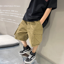 Bobo Pig Children Dress CUHK Child Children Summer Thin Pants Pants Workwear Pants Boy Casual Shorts Wave Card Horse Pants