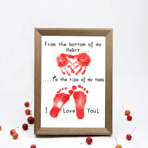 Newborn baby hand-foot printing hand-foot ink pad contentment full moon 100-day-old baby birth souvenir