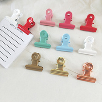ins Han wind minimalist Creative Stationery Student Iron Clip Poo Signature Clip Multicolor Baking Lacquered Color Candy Color Round Clip
