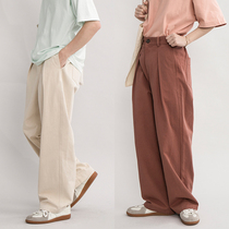 CryingCenter cream white hydrated lime minimalist Joker high waist straight trousers