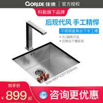 Kohljade handmade sink large single trough thickened brushed 304 stainless steel kitchen sink sink