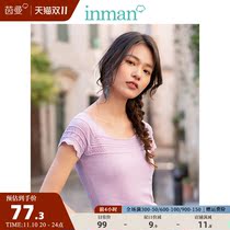 (Mall Same Style) Inman summer air lace short sleeve slim fit classic knitwear top women