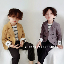 Boys small suit jacket Korean version handsome fashion 2021 Spring new childrens blouses CUHK Scout Casual West Suit