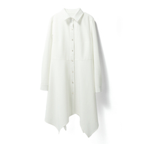 Zu Ai (beautiful white fairy) time tide TR suit material characteristic Daisy button shirt medium length dress