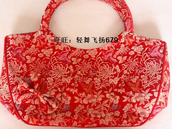 lv 2020紅包袋 商務禮品 南京雲錦研究所 包袋 包包 紅色花紋手提蝴蝶時裝包現貨 包袋