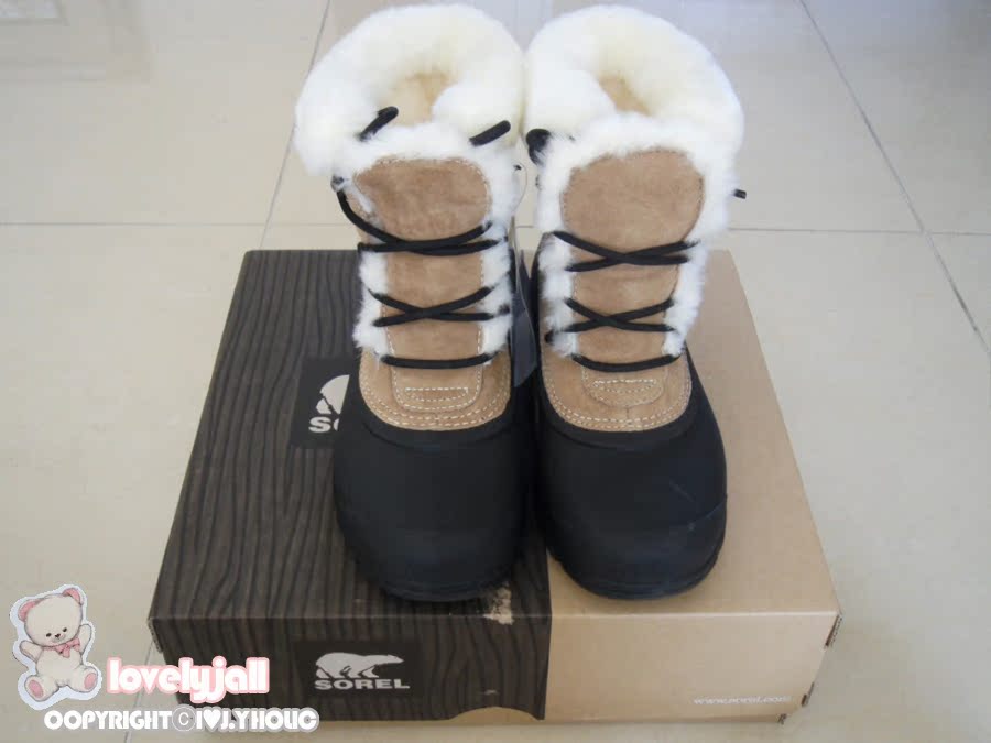 加拿大機場有愛馬仕嗎 韓國正品國內現貨加拿大SOREL北極熊冰熊 牛皮保暖系帶 雪地靴 女 加拿大lv便宜