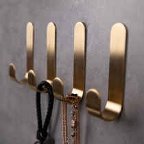 初见黄铜挂钩强力粘胶北欧风格浴室客厅创意衣钩帽钩墙壁挂免打孔