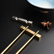 Creative Home Kitchen 304 Stainless Steel Golden Chopper Holder High-end Japanese Restaurant Hotel Chopper Stand Tableware