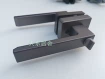 Extremely minimalist lock black sublight narrow side flat open door lock light lavish coffee brown lock glass aluminum alloy indoor door lock