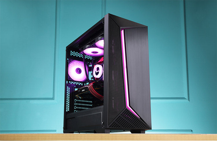 乔思伯 t03 rgb七彩光效 pvc磁性滤网 钢化玻璃侧透电竞游戏机箱_机箱