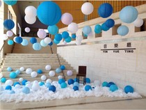 Lantern ornaments paper lanterns ornament paper made of circular ball ball decoration Lantern Festival dress up kindergarten mall name