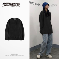 Autumn and winter 2021 new Japanese retro lazy wind pullover sweater oversize mens and womens round neck thickened sweater