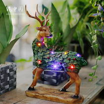 (59 yuan special clearance)Elk ornaments luminous creative living room home accessories Balcony courtyard garden decoration