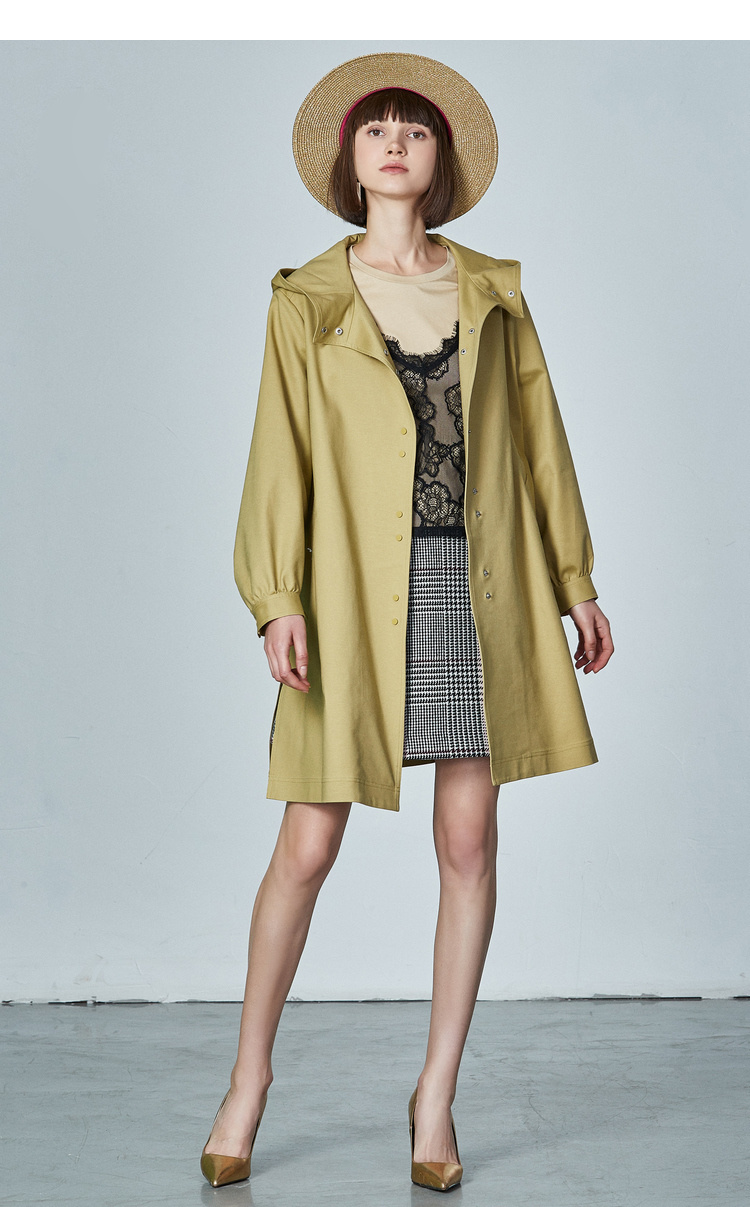 gloria/歌莉娅2018秋季连帽a型风衣外套188e6e130_品牌风