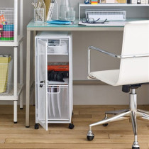 Metal grid drawer file cabinet Desk cabinet with lock universal wheel storage storage cabinet Office cabinet floor basket cabinet