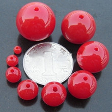 4mm30mm large red round bead acrylic loose bead DIY handmade bracelet necklace for children's vision training bead string