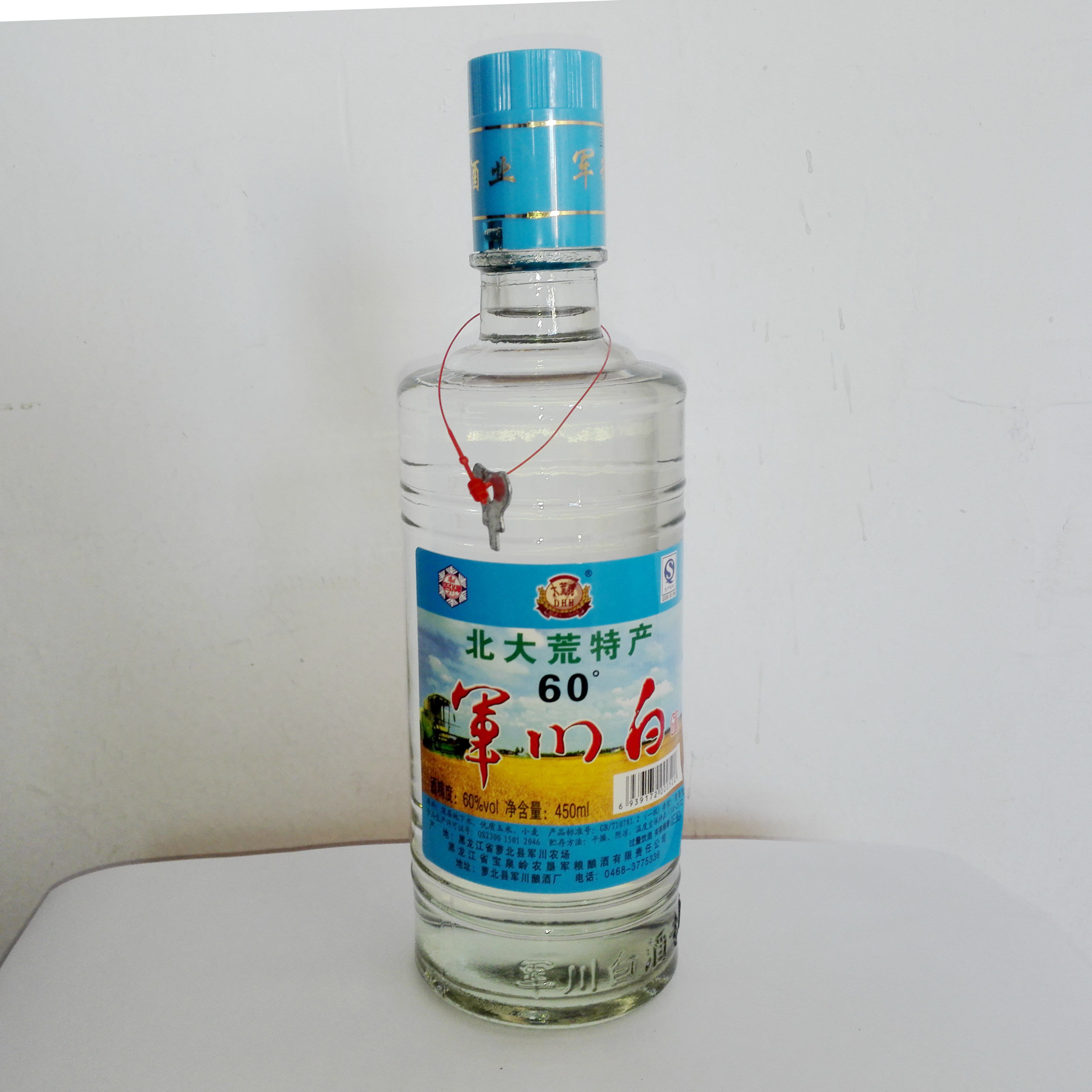 军川白酒60度 清香型 纯粮高度 北大荒特产 大荒魂军川白 450ml