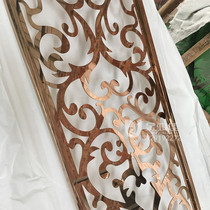 Stainless steel screen partition European and American style living room hollow flower grid light luxury titanium mobile folding brake screen