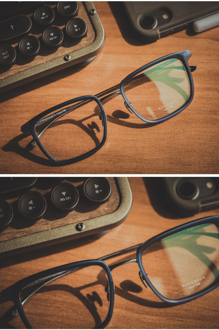 masunaga增永 empire i 黑色古铜色日本手工大尺寸旗舰系列眼镜