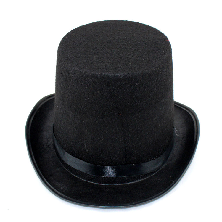 表演高帽演出帽子黑色魔术师帽高礼帽爵士帽绅士帽舞台道具男成人