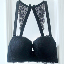 Dream rose thin plus size halter neck black bra Sexy beauty back bra for women comes with black glossy shoulder strap