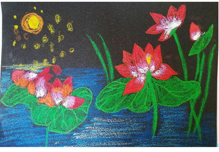 儿童8k彩砂纸 彩色砂画纸 儿童绘画油画棒蜡笔纸砂画纸10张