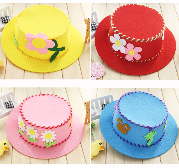 无纺布帽子 儿童手工diy制作创意材料包 幼儿园美劳益智玩具