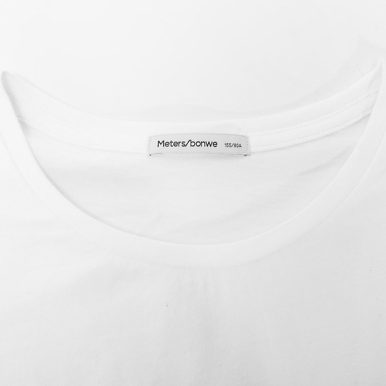 美特斯邦威2015夏新款女字体变化休闲短袖针织恤吊牌价99元