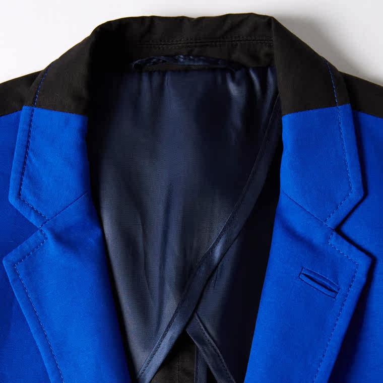 美特斯邦威2015秋装新款拼接撞色西装吊牌价449