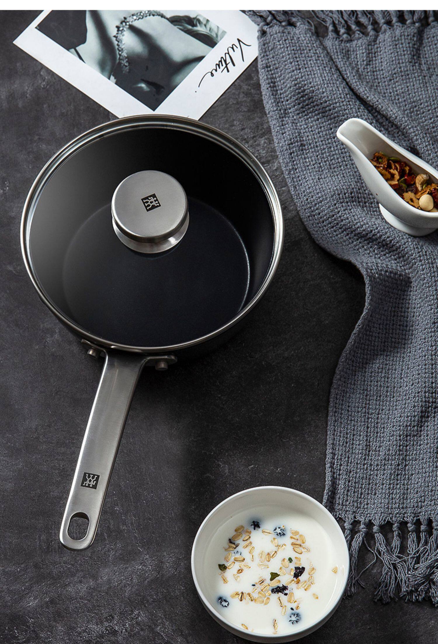 双立人奶锅不粘锅炖锅家用燃气电磁炉通用